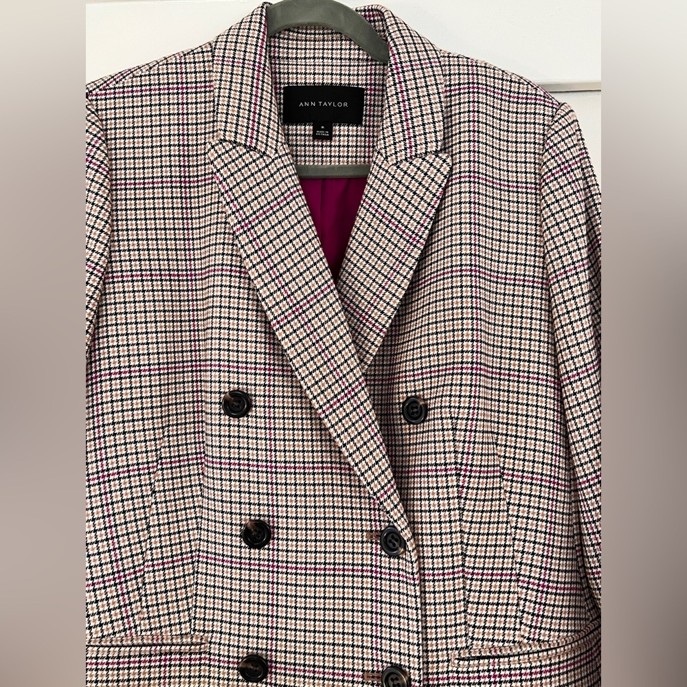 Ann Taylor Checked Double Breasted Chesterfield C… - image 6